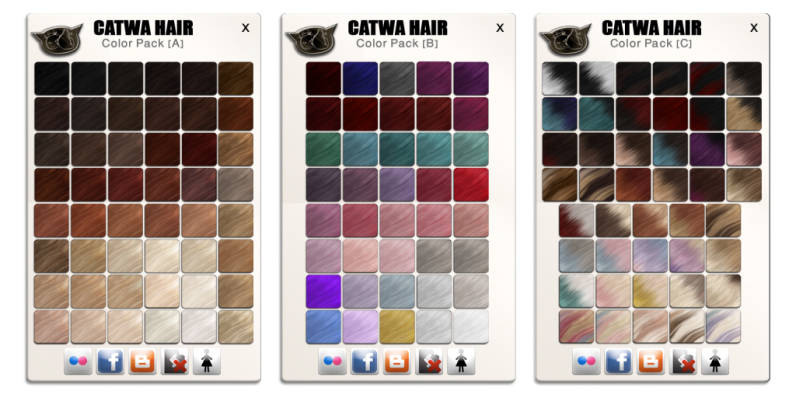 CATWA HAIR New Textures NEW Packs